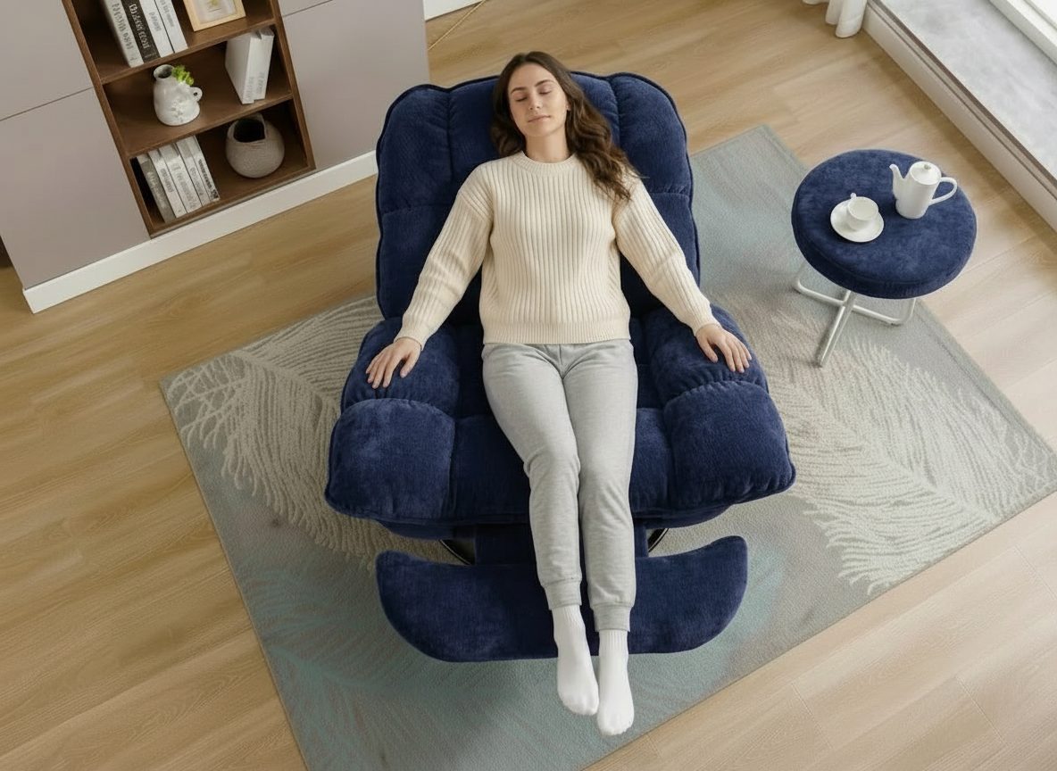 Persona incómoda en un sofá convencional